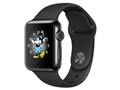 Apple Watch Series 2 38mm MP4D2J/A [�X�y�[�X�u���b�N�X�e�����X�X�`�[���P�[�X/�u���b�N�X�|�[�c�o���h]