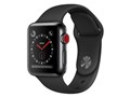Apple Watch Series 3 GPS+Cellular���f�� 38mm MQLW2J/A [�X�y�[�X�u���b�N�X�e�����X�X�`�[���P�[�X/�u���b�N�X�|�[�c�o���h]