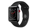 Apple Watch Series 3 GPS+Cellular���f�� 42mm MQM02J/A [�X�y�[�X�u���b�N�X�e�����X�X�`�[���P�[�X/�u���b�N�X�|�[�c�o���h]