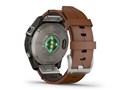 fenix 7 Pro Sapphire Dual Power 010-02777-82 [Ti Carbon Gray/Chestnut Leather Band]
