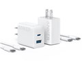 Anker Charger (20W�A2-Port) with USB-C & USB-C �P�[�u�� 2�Z�b�g B2348122 [�z���C�g]