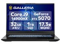 GALLERIA ZL9C-R57-C7 ���i.com���胂�f�� Core i9 14900HX�ERTX 5070�E32GB�������E1TB NVMe SSD�E17.3�C���` WQHD�t�� 240Hz K/24743-11a