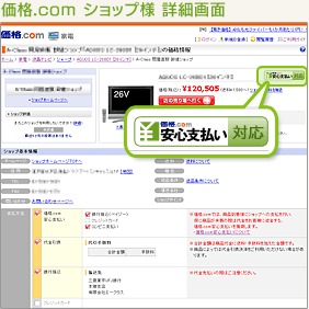 価格.com EC事業者様 詳細画面