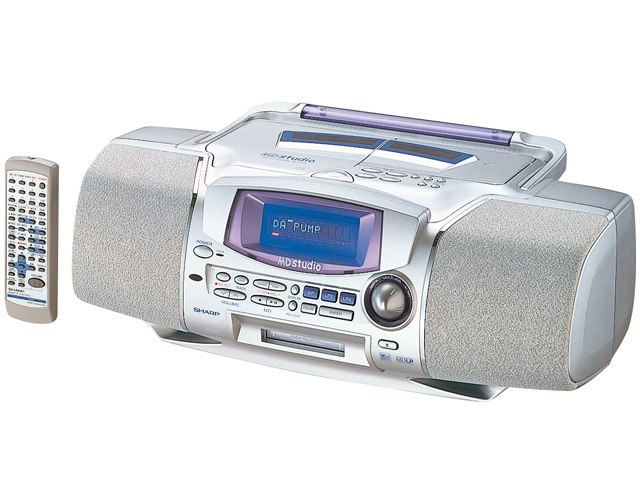 SHARP　シャープ　MD-F150-A　ブルー　MD/CDシステム（CD/MDデッキ）（ラジカセ形状タイプ） d2ldlup Amazon.co.jp: SHARP シャープ MD-F150-A ブルー MD/CDシステム