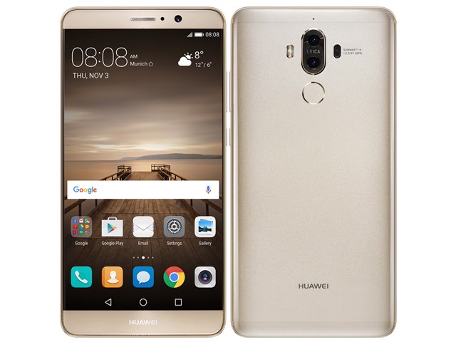 美しく撮れる夜間撮影機能Huawei MATE9 SIMフリー ライカレンズ4GB/64GB ゴールド