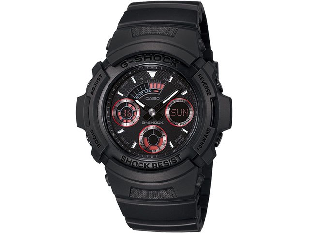 G-SHOCK マットブラック レッドアイ AW-591ML-1AJFの製品画像 - 価格.com