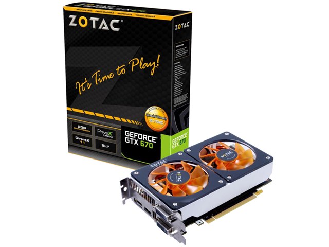 ZOTAC GeForce GTX 670 2GB TWINCOOLER ZT-60305-10P [PCIExp 2GB]の