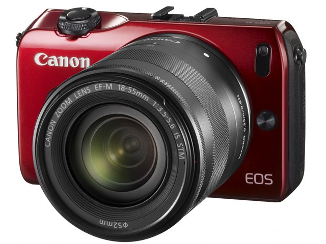 Canon EOS M レッド　18-55mmSTMレンズキット Canon EOS M camera W. 18-55mm Standard Lens / Flash Kit *red | eBay