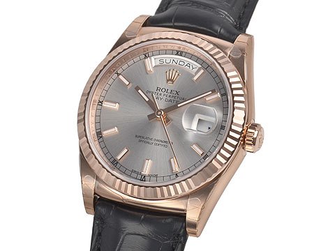 デイデイト 118135 [ブラックレザーベルト ロジウム]の製品画像 - 価格.com