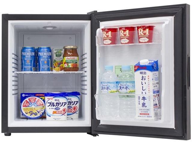 冷蔵庫 1ドアミラーガラス冷蔵庫 40L WRH-M140G ブラックヴィンテージ