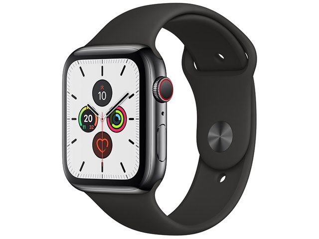 Apple Watch Series 5 GPS+Cellularモデル 44mm MWWK2J/A [スペースブラックステンレススチールケース/ブラックスポーツバンド]の製品画像  - 価格.com