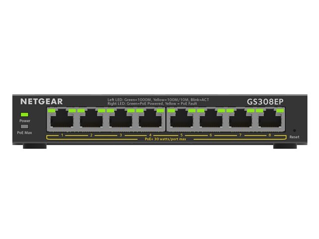 NETGEAR GS308EP-100JPS 新品未開封 GS308EP｜GS308EP-100JPS｜ギガ8ポート PoE+(62W)対応