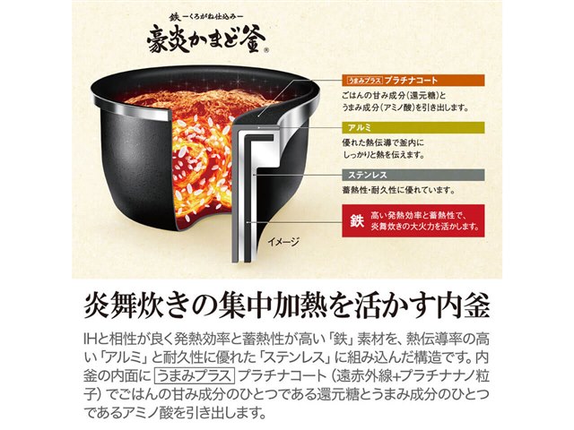 炎舞炊き NW-US07-BZ [濃墨]の製品画像 - 価格.com