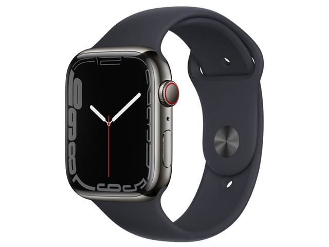 Apple Watch Series 7 GPS+Cellularモデル 45mm MNAX3J/A [グラファイトステンレススチールケース/ミッドナイトスポーツバンド]の製品画像  - 価格.com