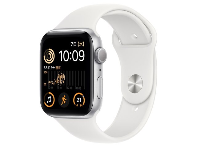 Apple Watch SE 第2世代 GPSモデル 44mm MNK23J/A [シルバー/ホワイトスポーツバンド]の製品画像 - 価格.com