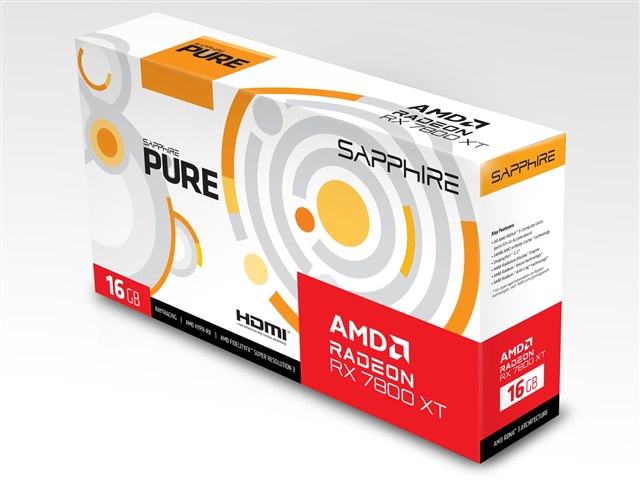 Sapphire PURE Radeon RX 7800 XT 16GB　中古品 中古】SAPPHIRE PURE Radeon RX 7800 XT GAMING OC 16GB GDDR6