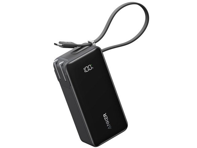 Power Bank (10000mAh Fusion Built-In USB-C �P�[�u��) A1637N11 [�u���b�N]