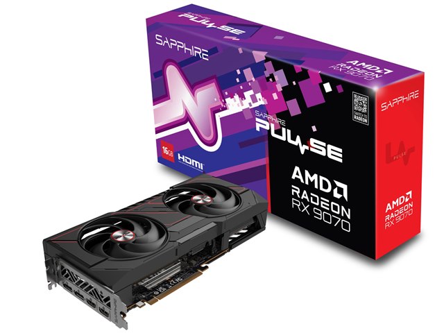 SAPPHIRE PULSE Radeon RX 9070 GAMING 16GB GDDR6 [PCIExp 16GB]の