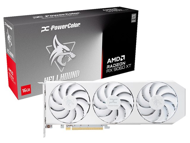 PowerColor Hellhound Spectral White AMD Radeon RX 9060 XT 16GB