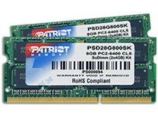 PATRIOT PC2-6400 （DDR2-800）8GB（4GBx2個） Patriot Memory PSD28G800SK (SODIMM DDR2 PC2-6400 4GB 2枚組) 価格