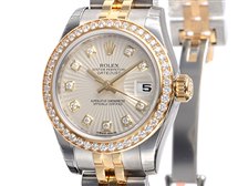 ロレックス ROLEX レディ デイトジャスト コンビ 179383G ランダム番 ルーレット ダイヤベゼル 10P ダイヤ K18YG Datejust 90317146 ROLEX（ロレックス） レディ デイトジャスト コンビ 179383G ランダム