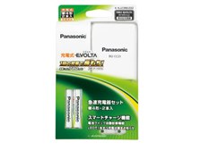 パナソニック 単4形充電式エボルタ 2本付 急速充電器セット K