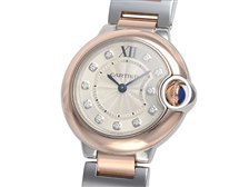カルティエ CARTIER W3BB0005 バロンブルーSM 11Pダイヤ K18PG クォーツ レディース 良品 _954062 Cartier - カルティエ CARTIER W3BB0005 バロンブルーSM 11Pダイヤ