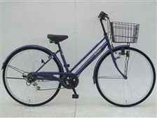 【使用歴1年未満】サントラスト自転車 27インチ 6段変速ギア トロワ 自転車trois ネイビー シティサイクル 鍵付き パラレルフレーム 使用歴1年未満】サントラスト自転車 27インチ 6段変速ギア トロワ