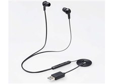 ELECOM HS-EP15UBK BLACK × 7個セット ヘッドセット 両耳 マイク付きイヤホン USB接続 ブラック HS