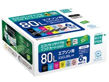 エコリカ ECI-E80L-6P [エプソン用 IC6CL80L 6色パック] 価格比較