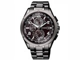 【美品】シチズン アテッサ ソーラー電波 ブラックチタン AT8166-59E CITIZEN アテッサ ワールドタイム エコ・ドライブ電波時計