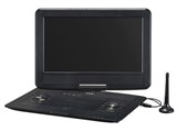 TVチューナー内蔵 ポータブルDVDプレーヤー GH-PDV14BTG-BK ゲオ、テレビチューナー内蔵の14型ポータブルDVDプレーヤー「GH